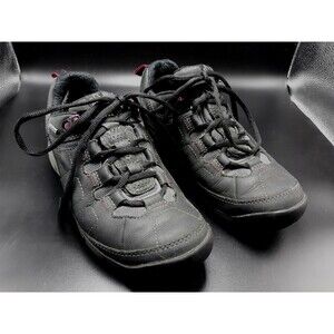 Clarks Womens Outdoor Wave Walk Shoes Black Walking Low Top Leather 7M